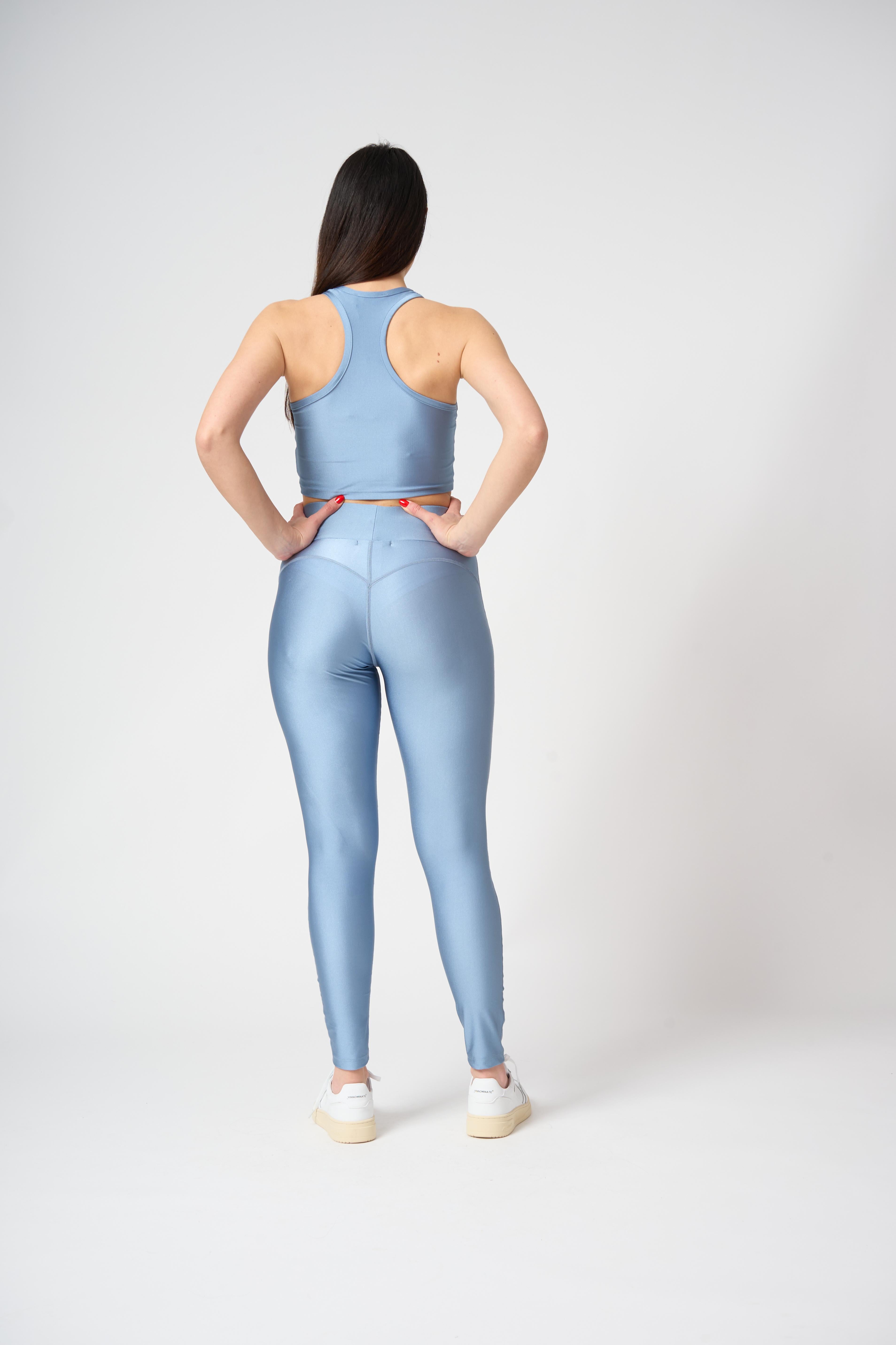 Leggings lucido vita alta