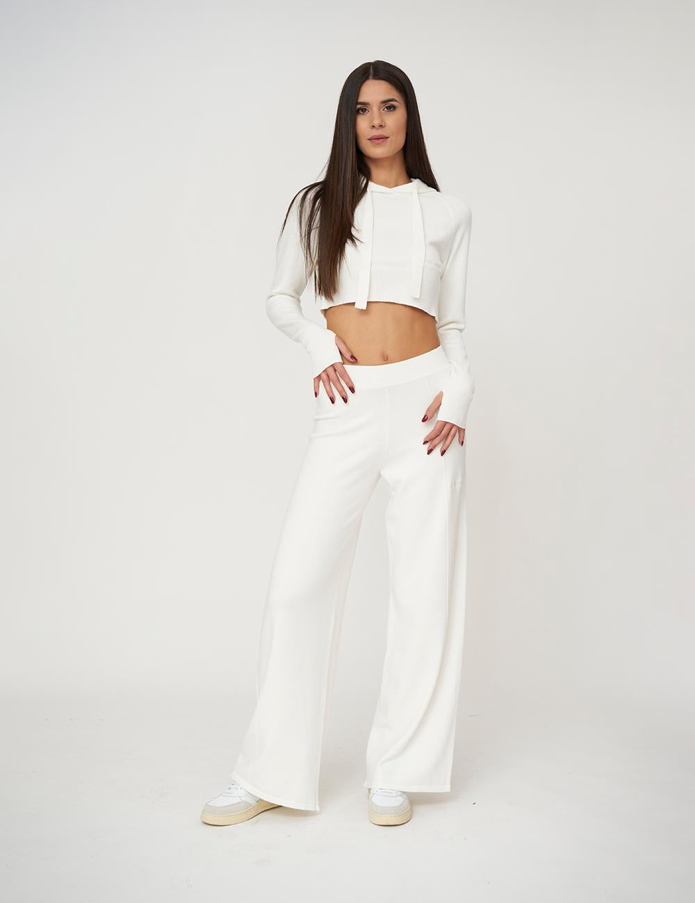 Pantalone a palazzo in maglia