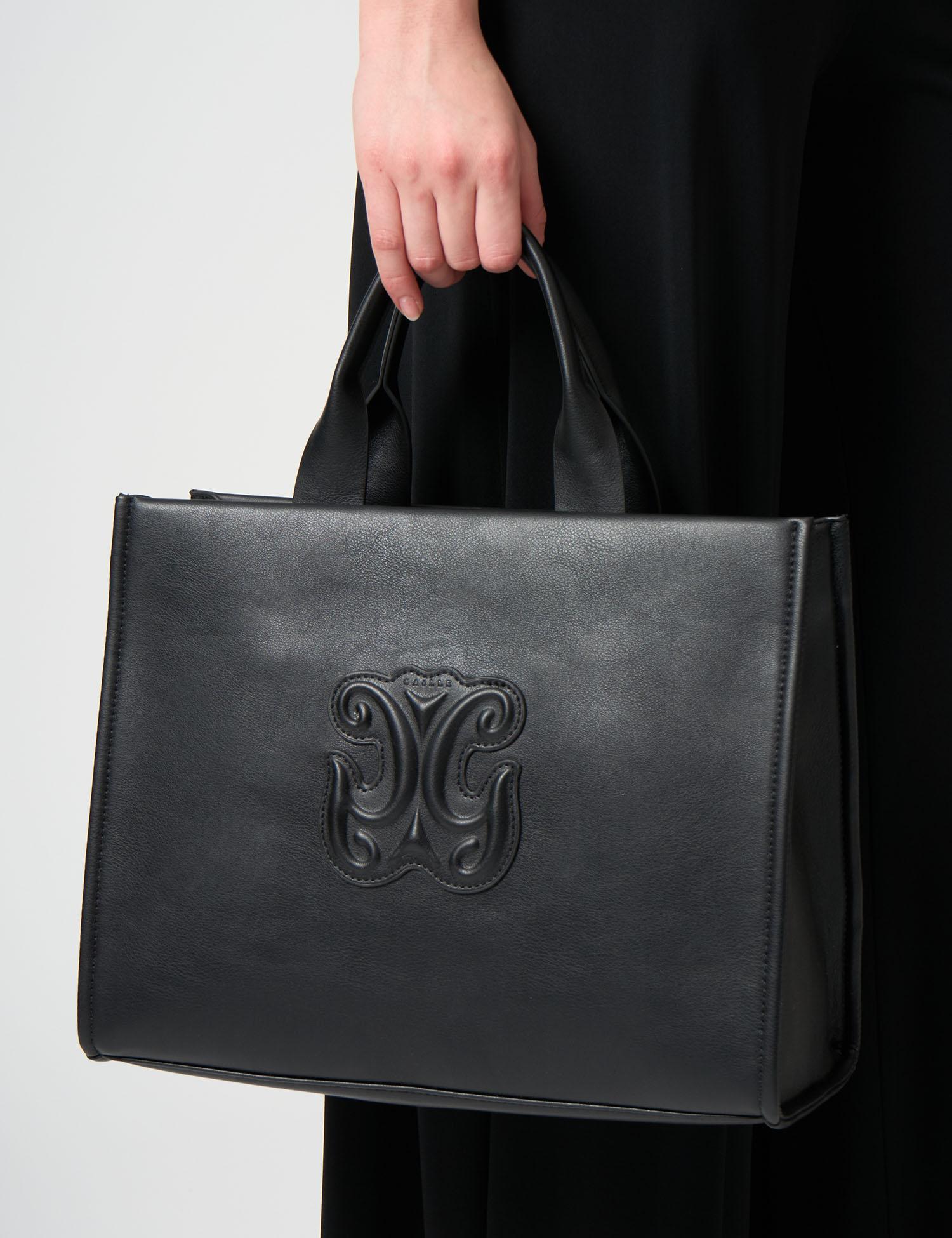 Maxi shopper con logo patch embossed