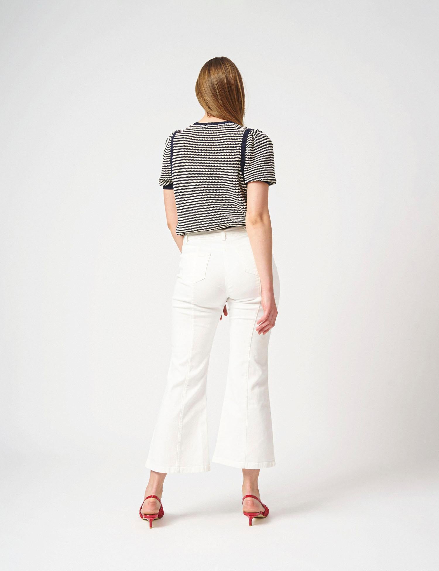 Maglia girocollo rigata