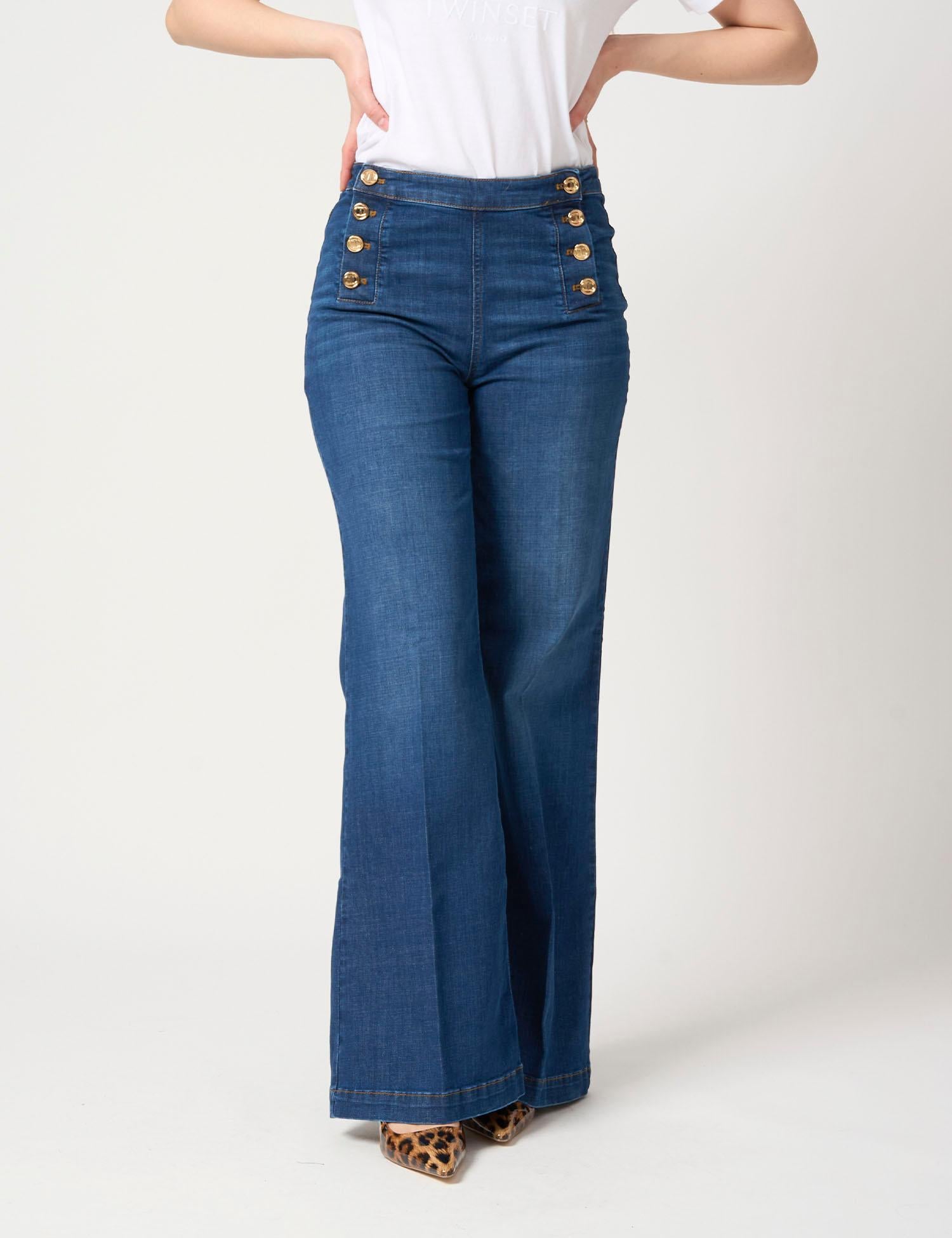 Jeans leg fit con bottoni