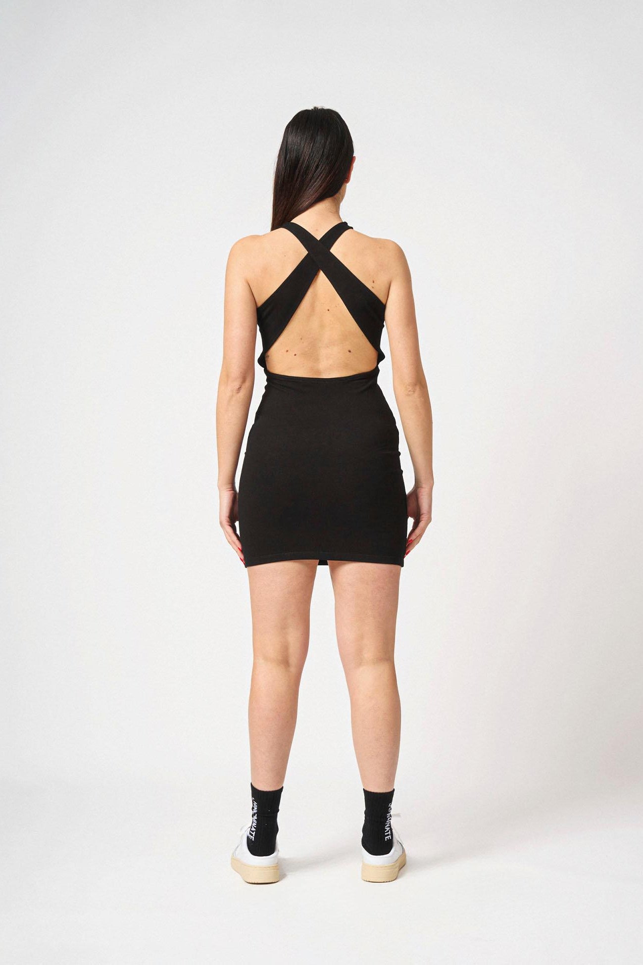 Abito corto scollo all'americana