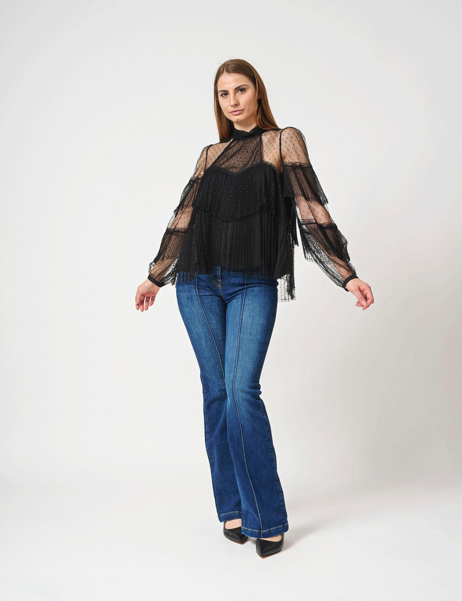 Blusa plissè