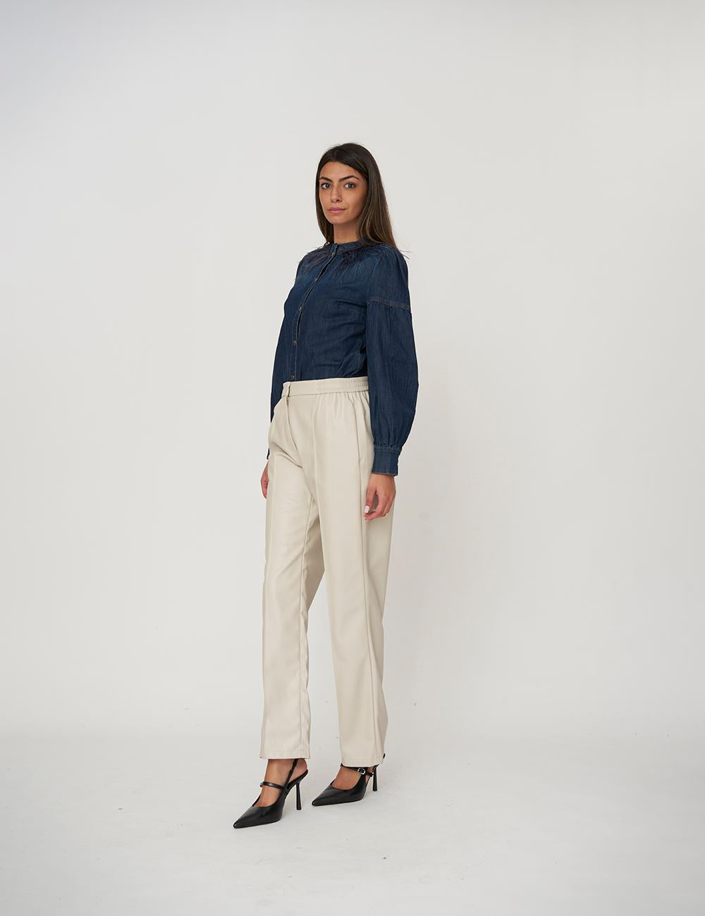 Pantalone effetto pelle