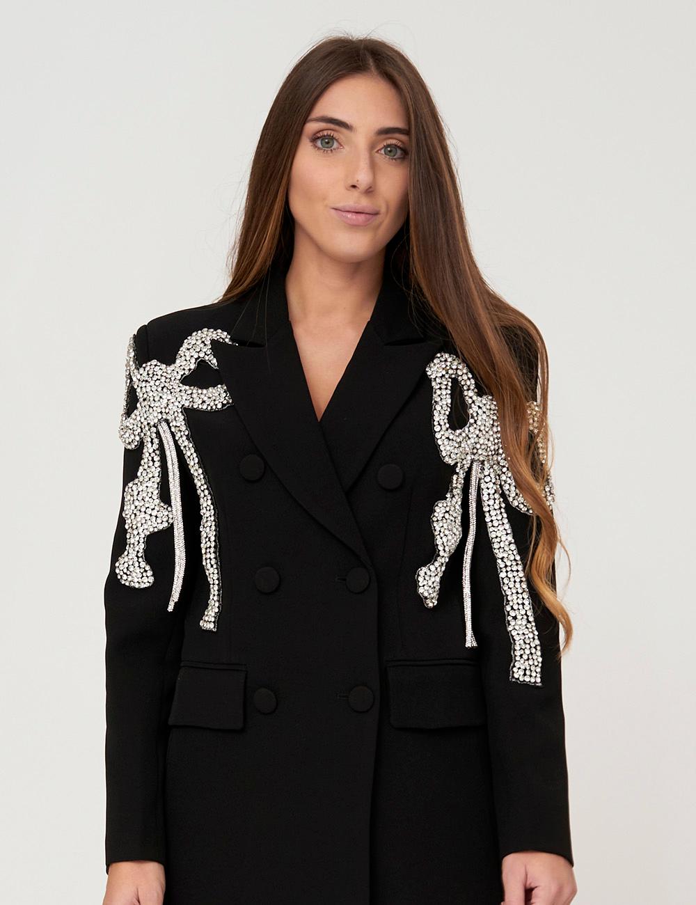 Giacca con fiocchi in strass