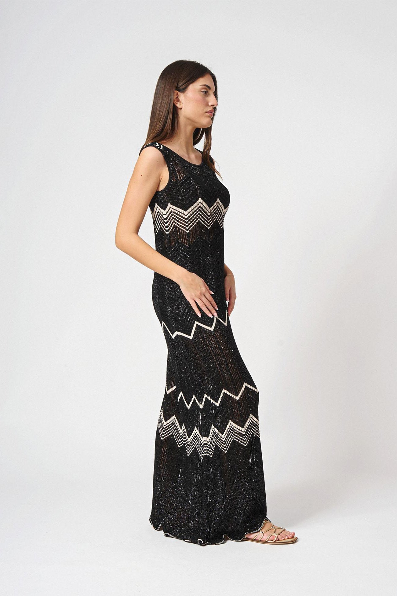 Abito lungo zig zag