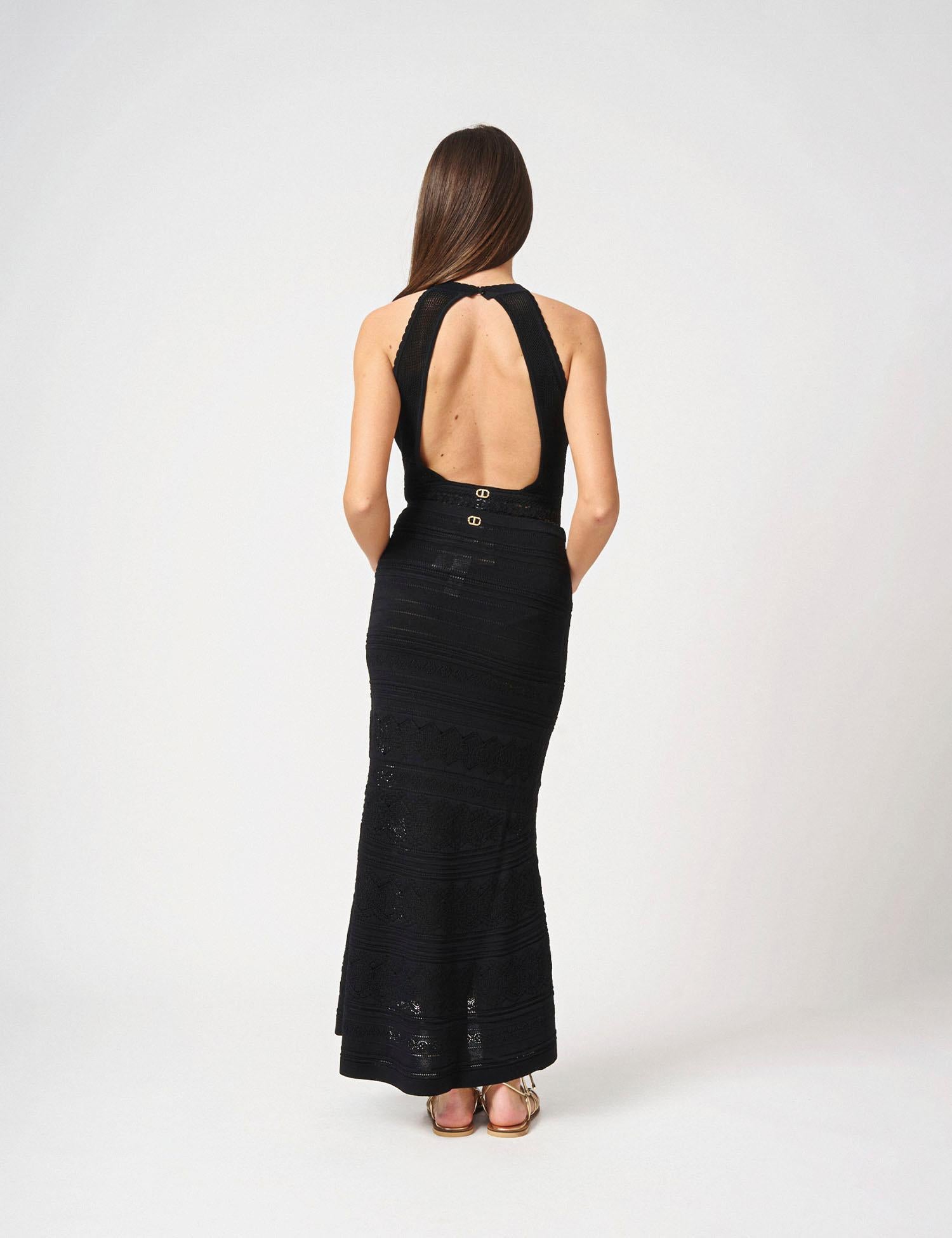 Body smanicato in maglia