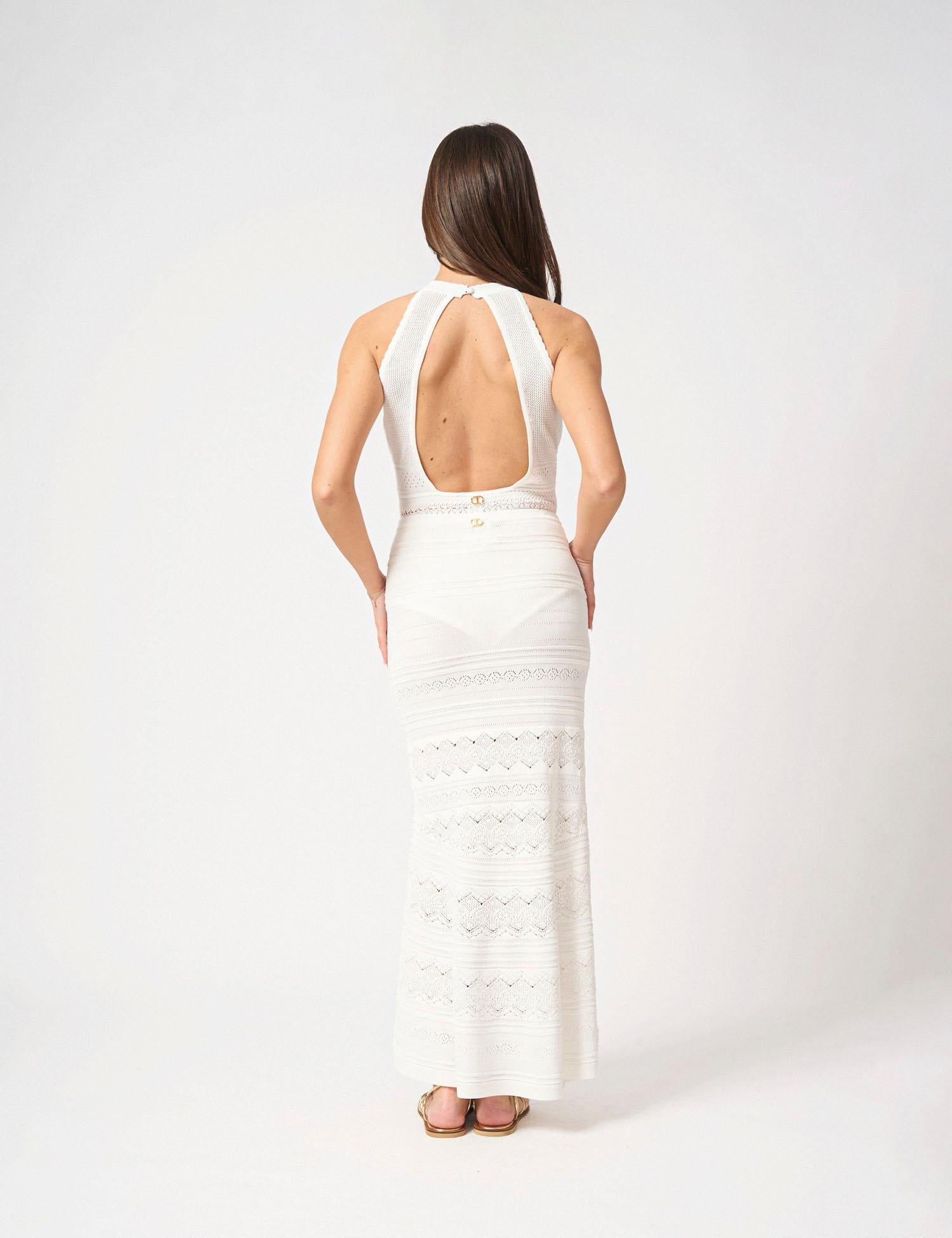 Body smanicato in maglia