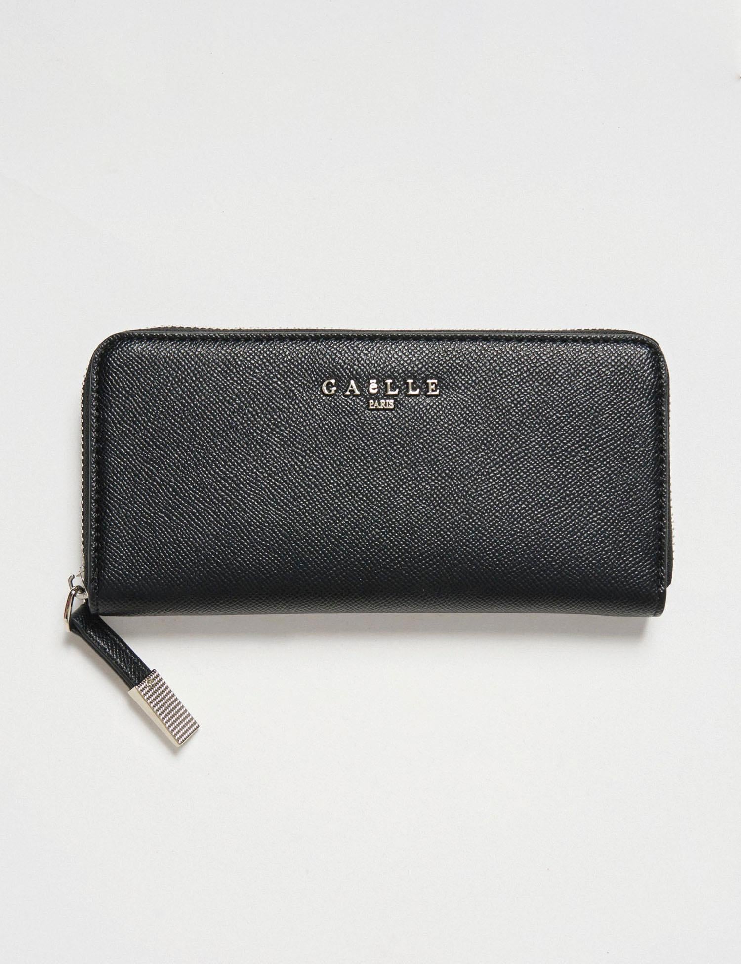 Portafoglio con zip in ecopelle saffiano