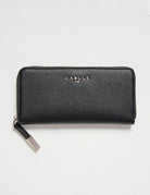 Portafoglio con zip in ecopelle saffiano