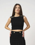 Top cropped in punto traforato