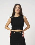 Top cropped in punto traforato