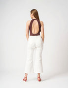 Body smanicato in maglia