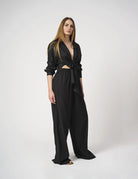Pantalone largo in lino