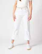 Pantalone denim con piegone