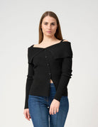 Maglia a coste collo shiffer