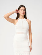 Body smanicato in maglia