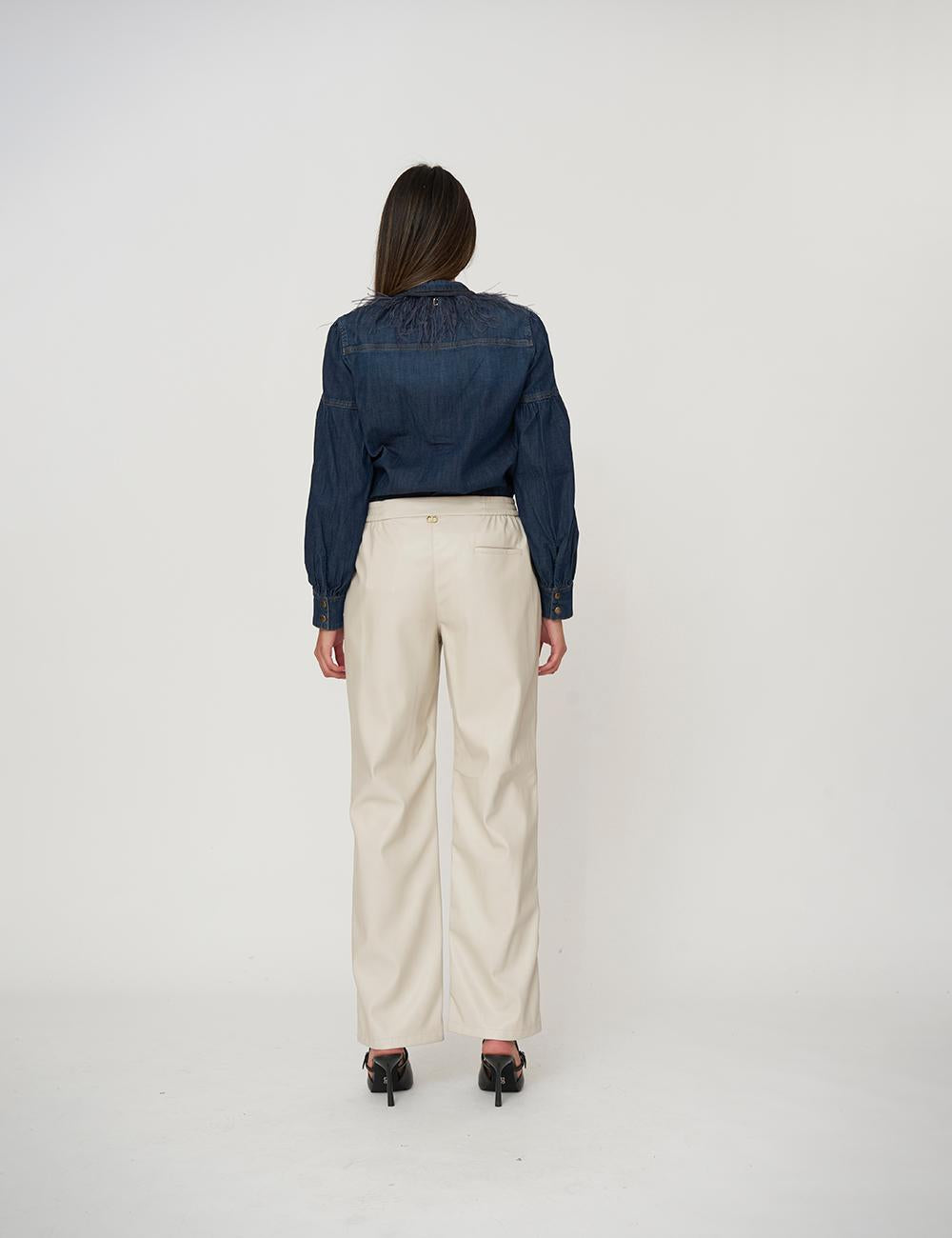 Pantalone effetto pelle