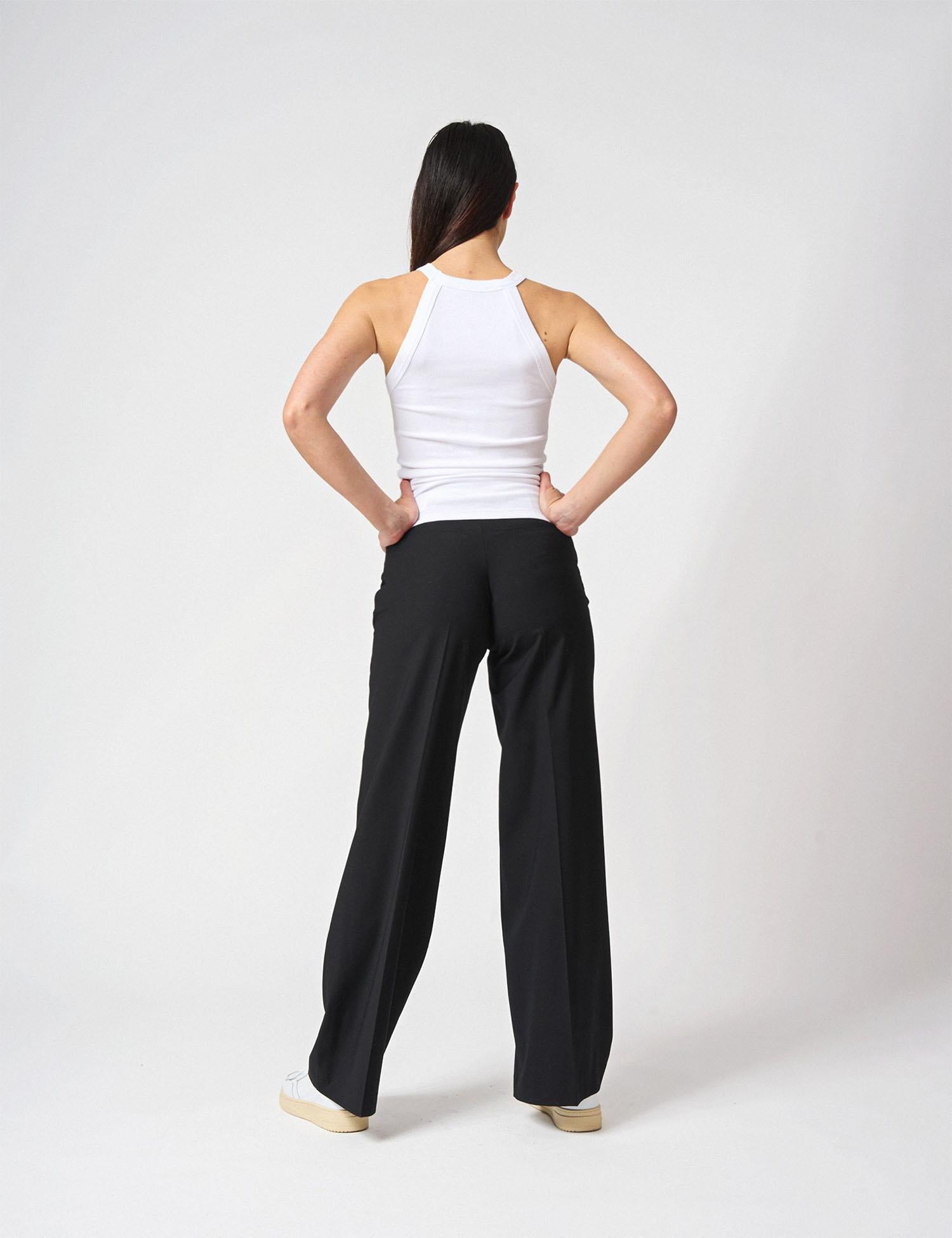 Pantalone dritto con cinto logato