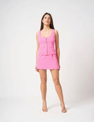 Mini gonna svasata con bottoni