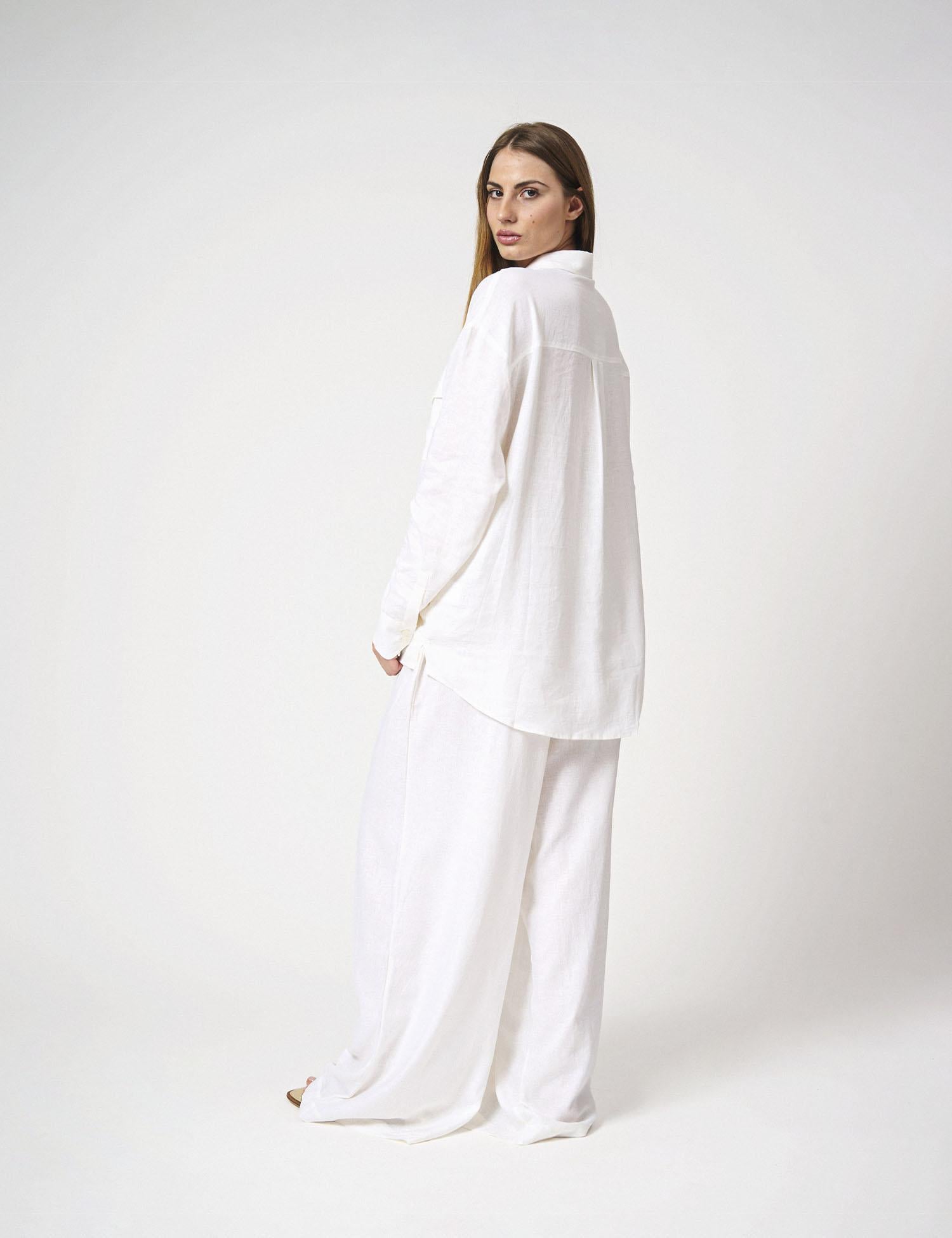Pantalone largo in lino