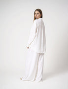 Pantalone largo in lino