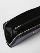 Portafoglio con zip in ecopelle saffiano