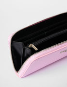 Portafoglio con zip in ecopelle saffiano