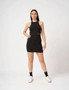 Abito corto scollo all'americana