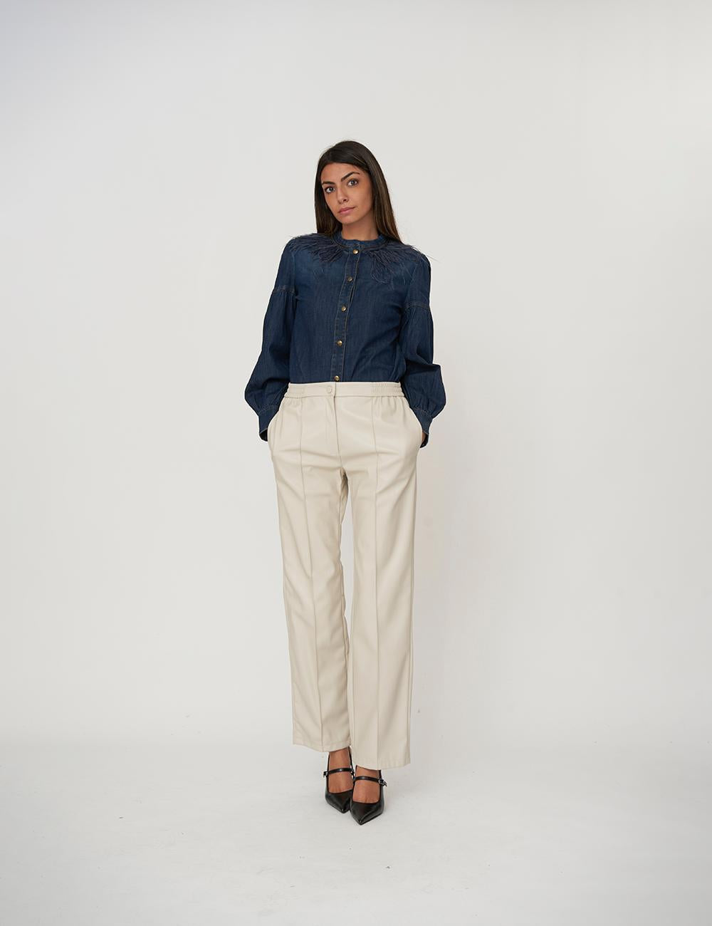 Pantalone effetto pelle