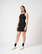 Abito corto scollo all'americana