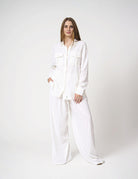 Pantalone largo in lino