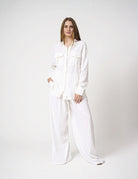 Pantalone largo in lino
