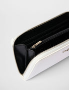 Portafoglio con zip in ecopelle saffiano