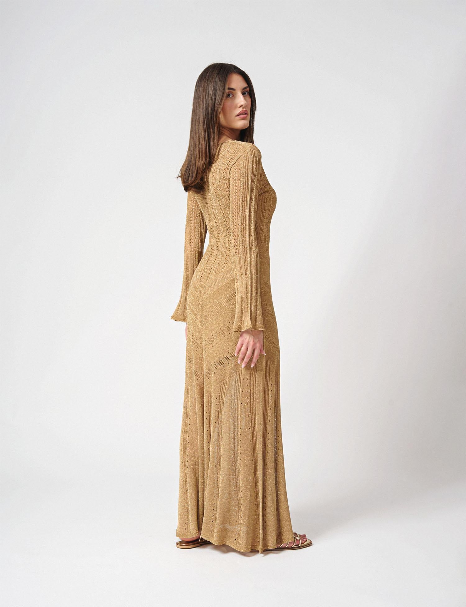 Abito luungo con punti lurex