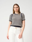 Maglia girocollo rigata