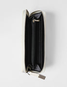 Portafoglio con zip in ecopelle saffiano