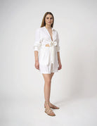 Camicia di lino nodo sul davanti