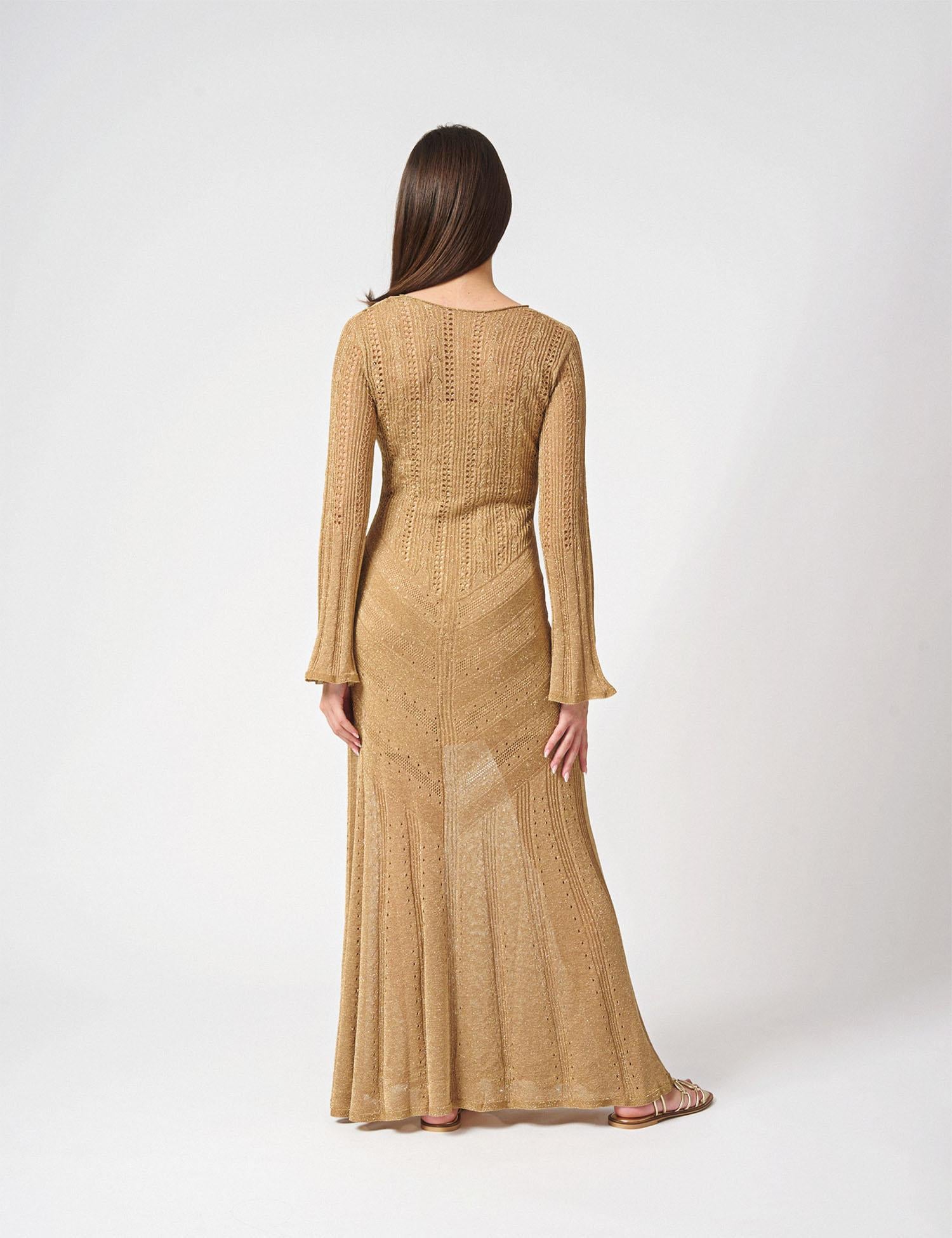 Abito luungo con punti lurex