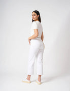 Pantalone denim con piegone