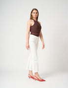 Body smanicato in maglia