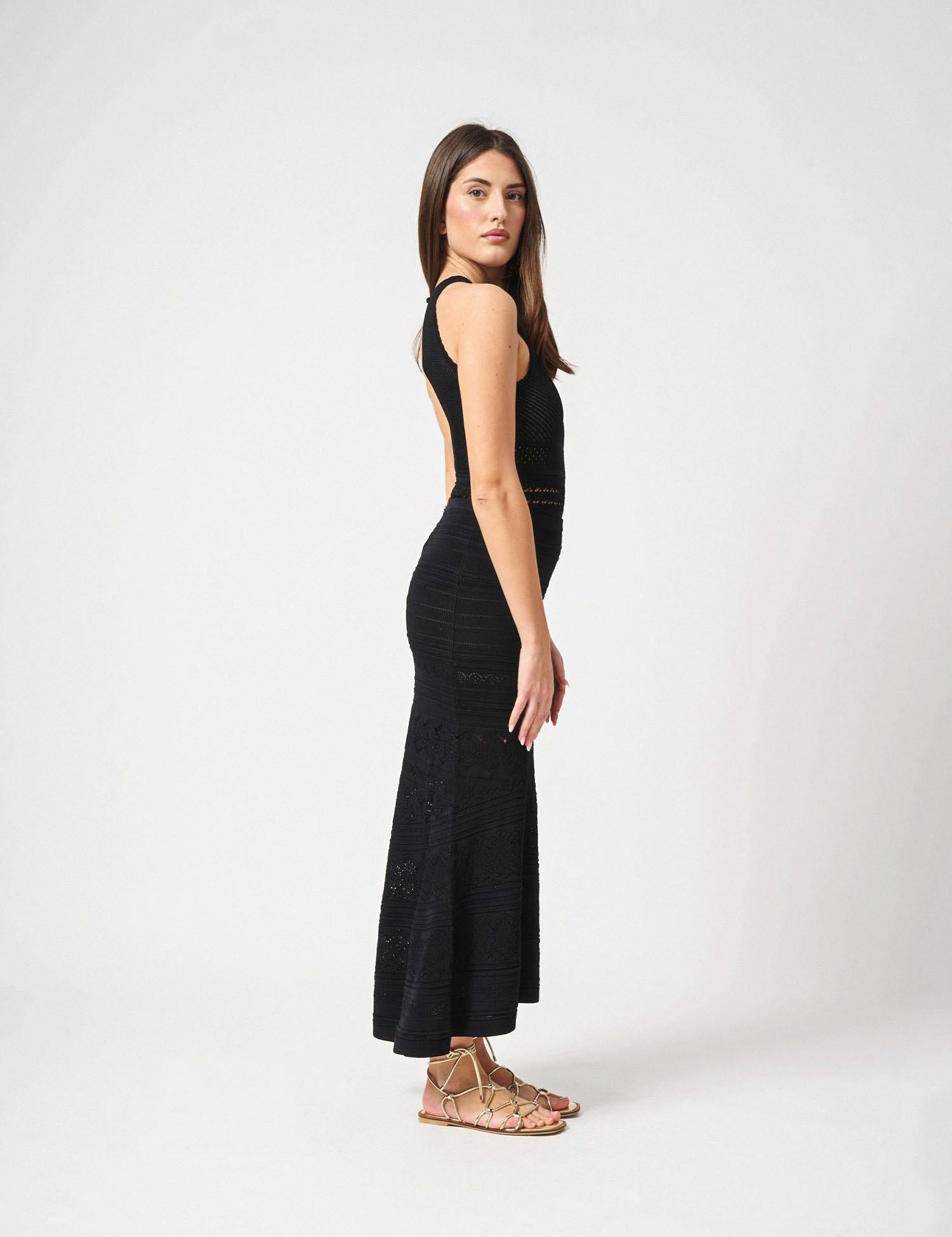 Body smanicato in maglia