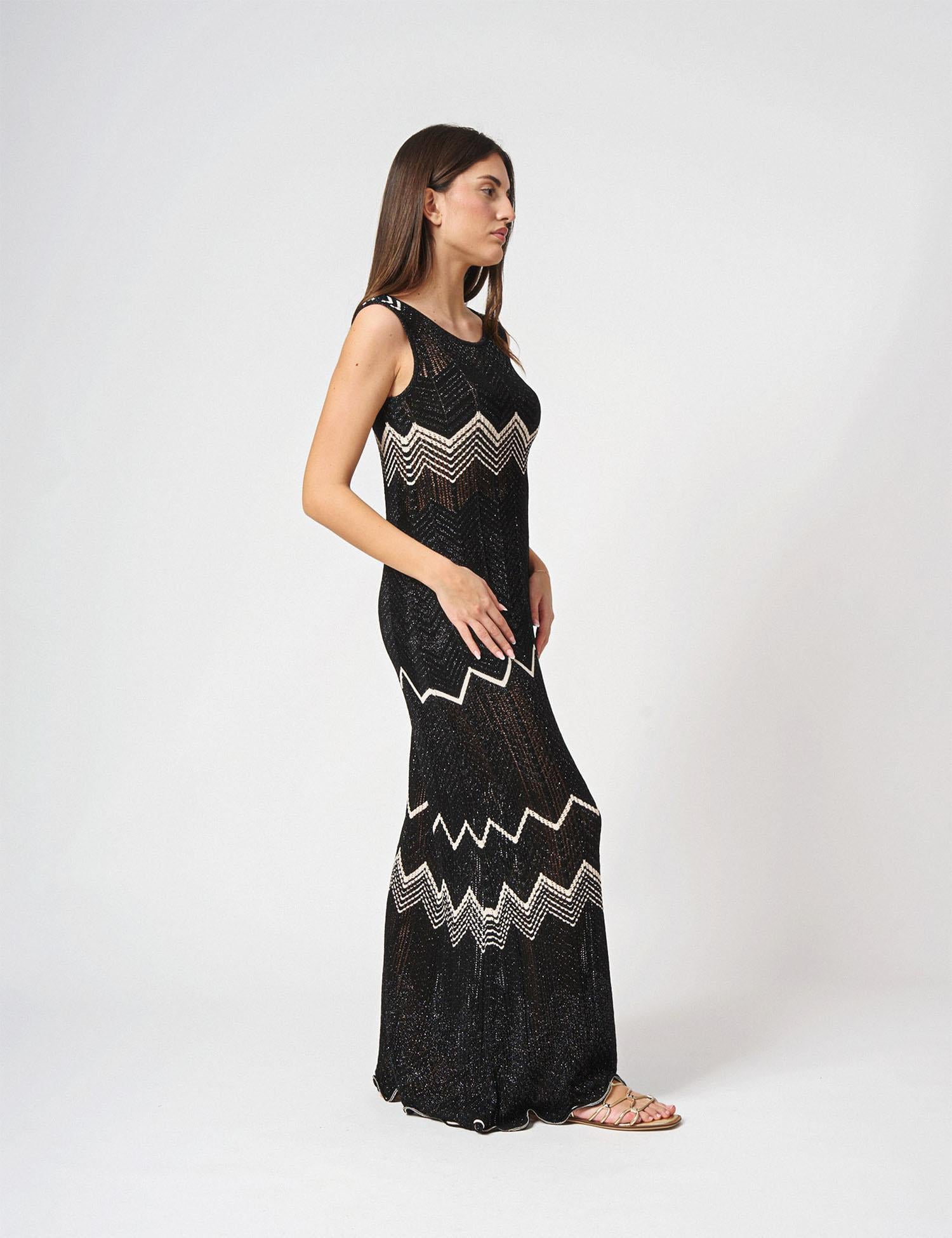 Abito lungo zig zag