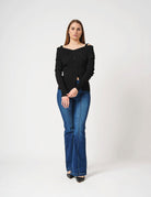Maglia a coste collo shiffer