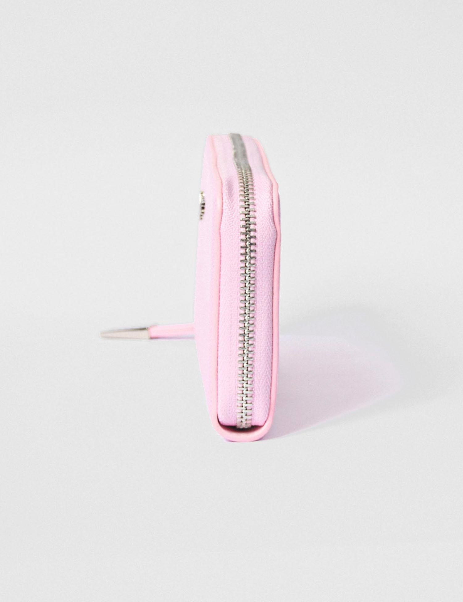 Portafoglio con zip in ecopelle saffiano