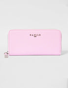 Portafoglio con zip in ecopelle saffiano