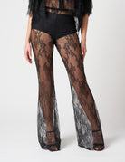 Pantalone in pizzo trasparente