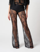 Pantalone in pizzo trasparente